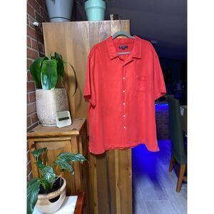 Daniel Cremieux Mens Coral Color Silk/Linen Blend Sport Shirt Sz XXL
